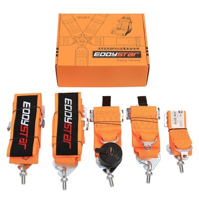 EDDYSTAR Nylon Drift Car Racing Seat Belt Orange Color 5-punktowy pas bezpieczeństwa